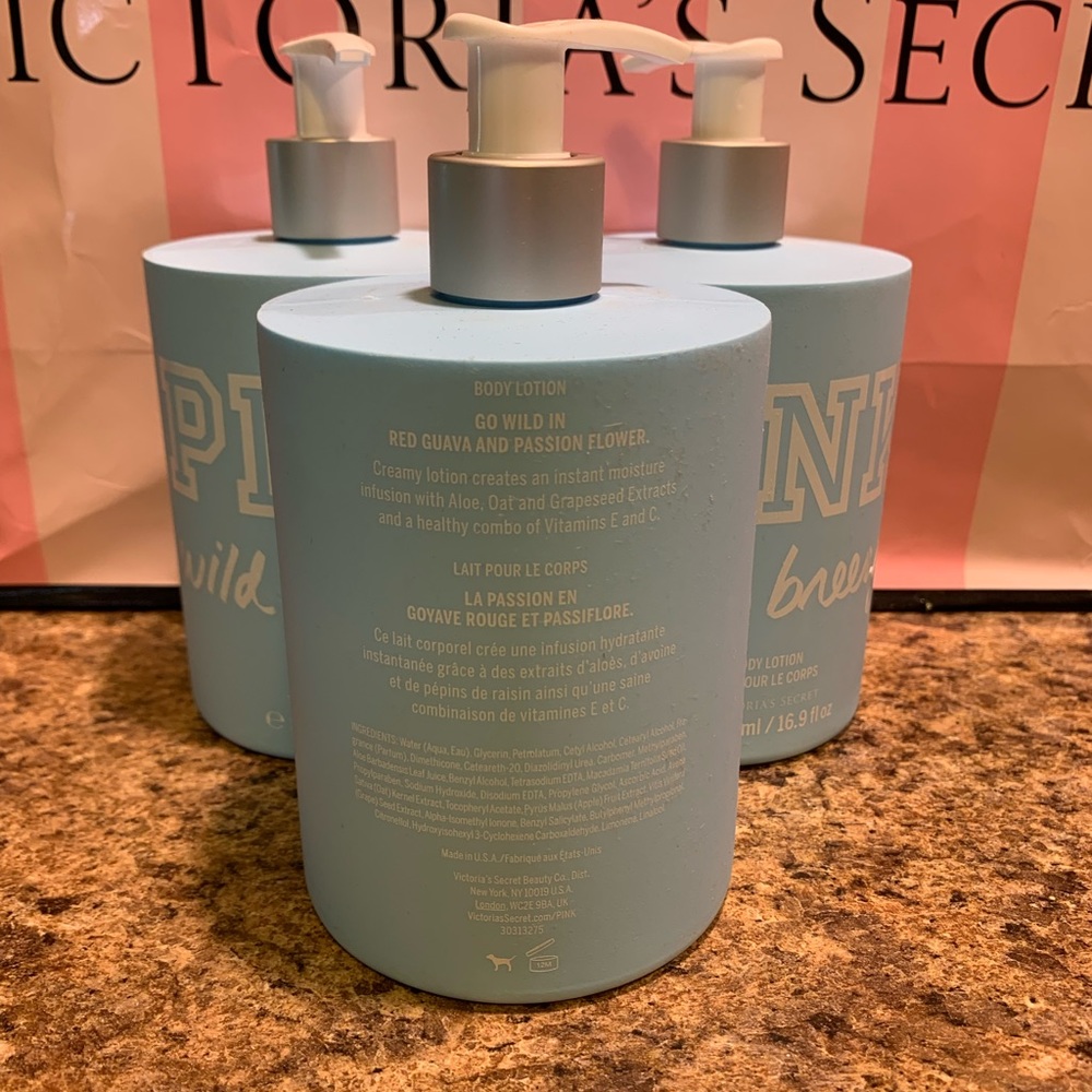 NEW VICTORIA SECRET PINK WILD & BREEZY 16.9 LOTION RARE HTF DISCONTINUED RETIRED - Picture 3 of 3